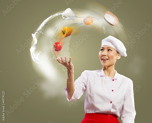 Photo: juggler female cook juggler female cook
