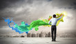 Man painting splashes