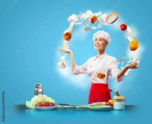 Photo: juggler female cook juggler female cook