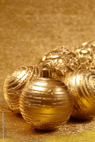 Photo: gold christmas balls gold christmas balls