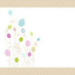 canvas print picture - Eggflowers Card Pattern Purple/Blue/Green Dots Border