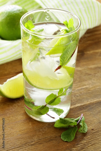 Photo: refreshing drink with lime and mint - Mojito refreshing drink with lime and mint - Mojito
