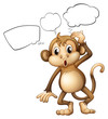 A brown monkey with empty callouts