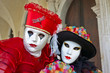 Venetian costume attends Carnival of Venice.