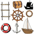 set of marine objects