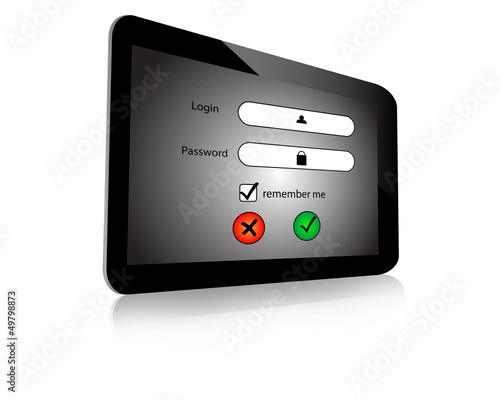 Illustration: Login and tablet Login and tablet