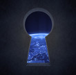 Photo: Night view of Europe through a keyhole Night view of Europe through a keyhole