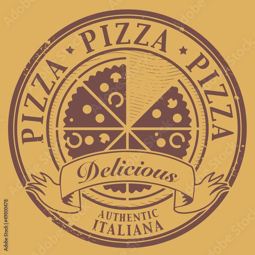 Vector: Grunge stamp with text Pizza - Delicious written inside, vector Grunge stamp with text Pizza - Delicious written inside, vector