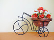 bike with basket of flowers.