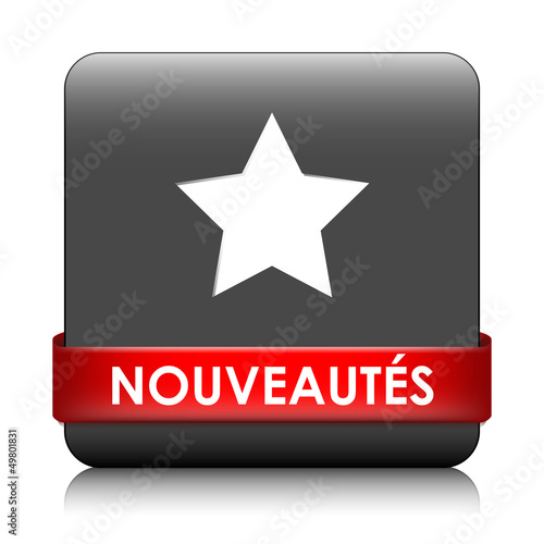 Illustration: Bouton Web "NOUVEAUTES" (nouveau publicité découverte tampon) Bouton Web "NOUVEAUTES" (nouveau publicité découverte tampon)