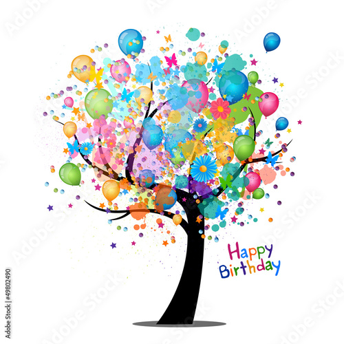 Vector: Vector Illustration of a Happy Birthday Greeting Card Vector Illustration of a Happy Birthday Greeting Card