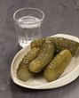Photo: Salted cucumbers and vodka Salted cucumbers and vodka