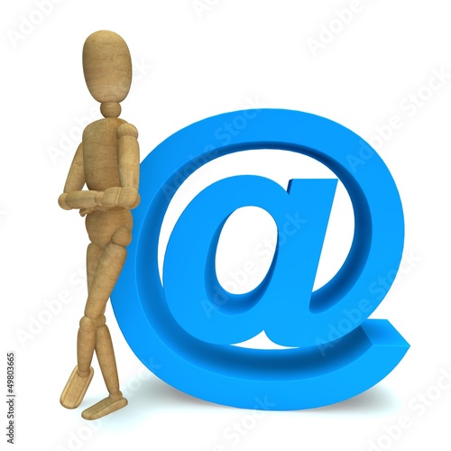 Illustration: Dummy with e-mail symbol Dummy with e-mail symbol