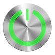 Edelstahl Power Button Grün