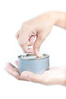 Hand with can