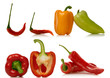 fresh peppers over a white background