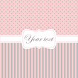 Pink card invitation with polka dots and stripes