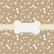 Vector: Background with dog paw print and bone Background with dog paw print and bone
