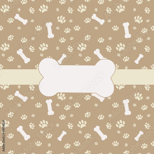 Vector: Background with dog paw print and bone Background with dog paw print and bone