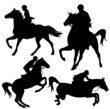horsemen fine vector silhouettes