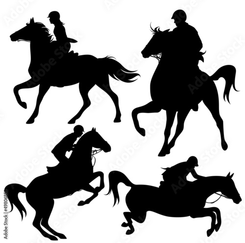 Vector: horsemen fine vector silhouettes horsemen fine vector silhouettes
