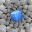 Blauer 3D-Würfel