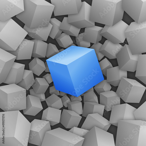 Illustration: Blauer 3D-Würfel Blauer 3D-Würfel