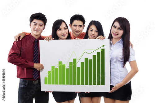 Photo: Business presentation and bar chart Business presentation and bar chart