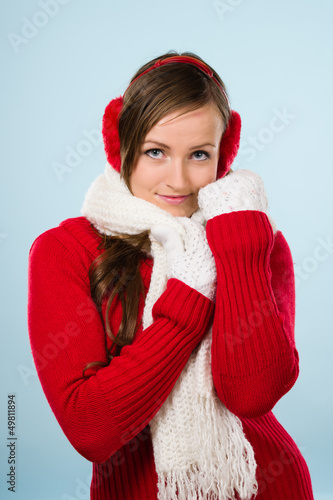 Photo: Woman and wooly outfit Woman and wooly outfit