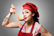 Photo: beautiful tattooed pinup cook girl beautiful tattooed pinup cook girl