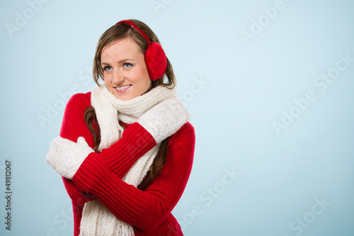 Photo: Woman and wooly outfit Woman and wooly outfit