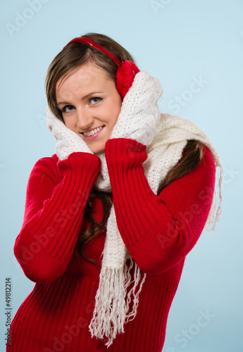 Photo: Woman and wooly outfit Woman and wooly outfit