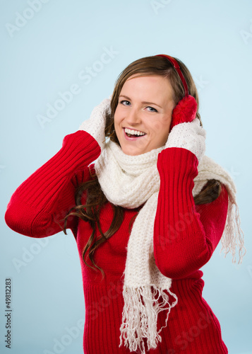 Photo: Woman and wooly outfit Woman and wooly outfit