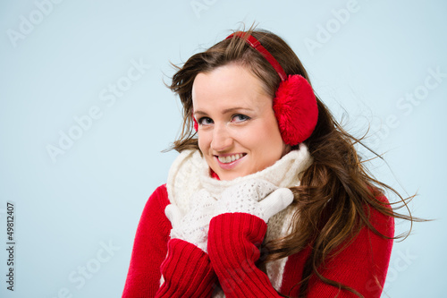 Photo: Woman and wooly outfit Woman and wooly outfit