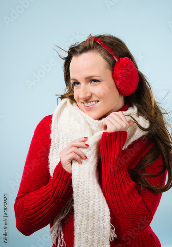 Photo: Woman and wooly outfit Woman and wooly outfit