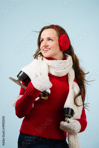 Photo: Woman and skates Woman and skates