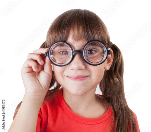 Photo: Funny girl with round glasses Funny girl with round glasses