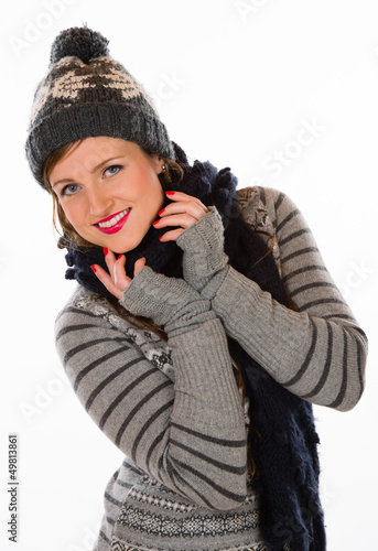 Photo: Woman and wooly outfit Woman and wooly outfit