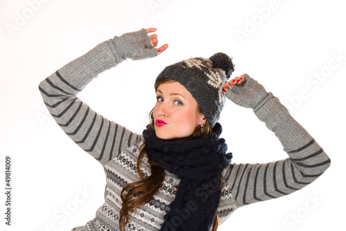 Photo: Woman and wooly outfit Woman and wooly outfit