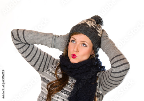 Photo: Woman and wooly outfit Woman and wooly outfit