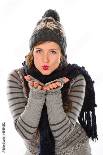 Photo: Woman and wooly outfit Woman and wooly outfit