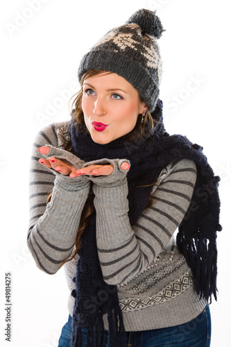 Photo: Woman and wooly outfit Woman and wooly outfit