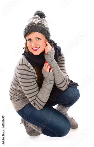Photo: Woman and wooly outfit Woman and wooly outfit