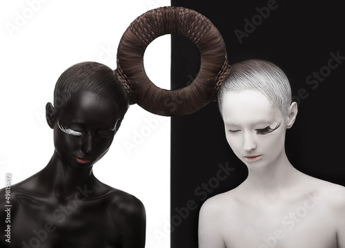 Photo: Zen. Yin and Yang. Black & White Symbol. Creative Orient Concept Zen. Yin and Yang. Black & White Symbol. Creative Orient Concept