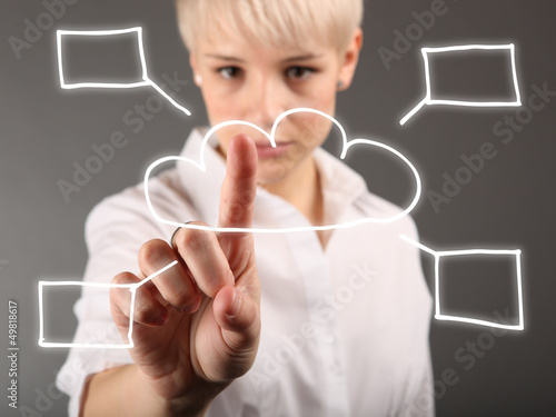 Photo: Cloud computing concept - world wide data sharing Cloud computing concept - world wide data sharing