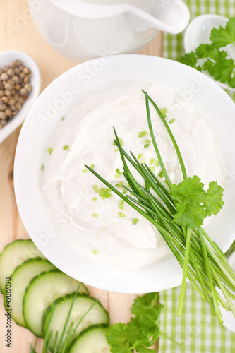 Photo: Fresh curd with herbs Fresh curd with herbs
