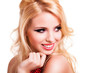 attraktive junge blonde Frau