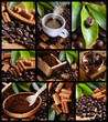 composizione di nove foto a tema caffè