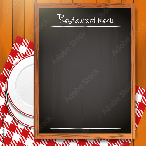 Vector: Empty blackboard - Restaurant menu background Empty blackboard - Restaurant menu background