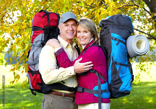 Photo: Senior tourists couple. Senior tourists couple.